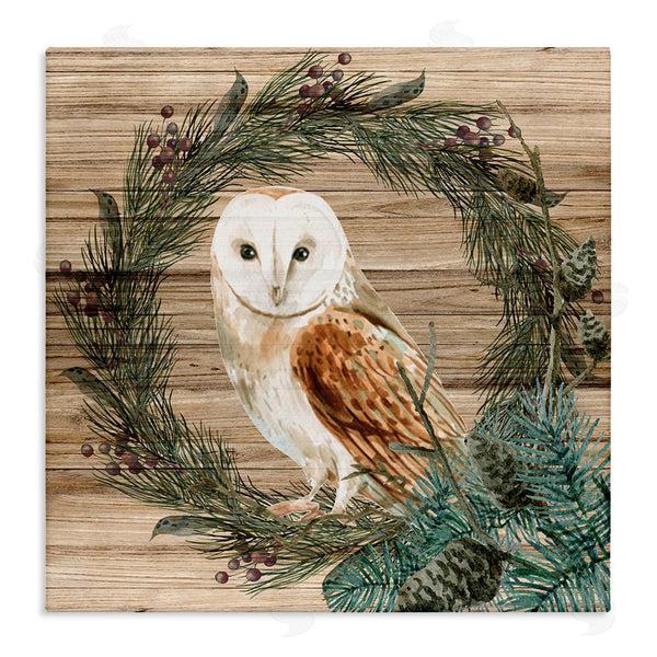 stupell industries Kim Allen | Rustic Owl on Pine Wreath Wall Art