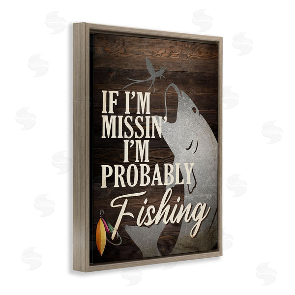 Stupell Industries Kim Allen | Rustic Probably Fishing Wall Art