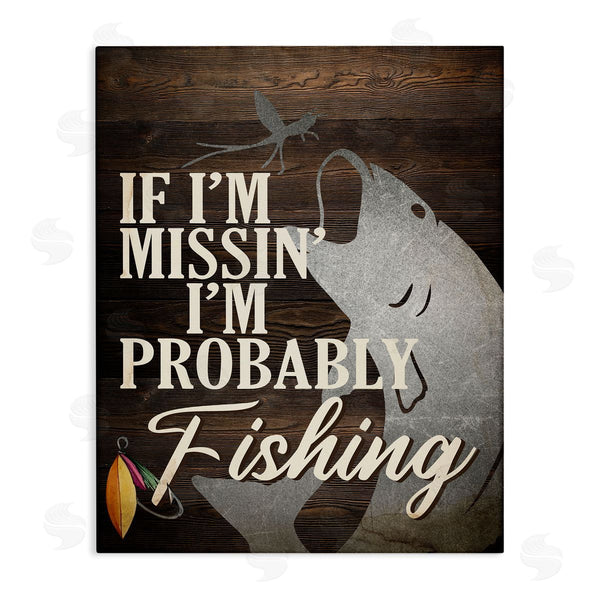stupell industries Kim Allen | Rustic Probably Fishing Wall Art