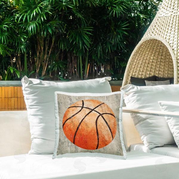 Stupell Industries Kim Allen | Rustic Sports Basketball Printed Throw Pillow