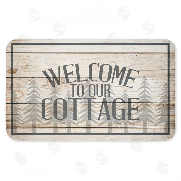 stupell industries Kim Allen | Rustic Welcome Cottage Trees Anti-Fatigue Mat