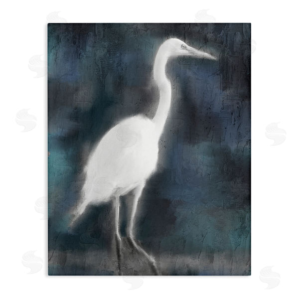stupell industries Kim Allen | Rustic White Heron Rustic Distressed Scene Tall Bird Wall Art