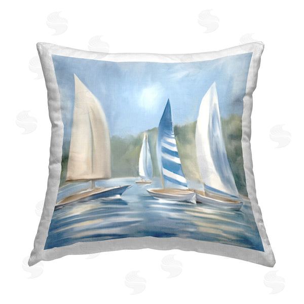 stupell industries Kim Allen | Sailboat Day Painting Printed Throw Pillow