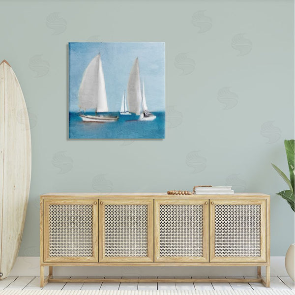 Stupell Industries Kim Allen | Sailboats Drifting Nautical Ocean Scene Wall Art