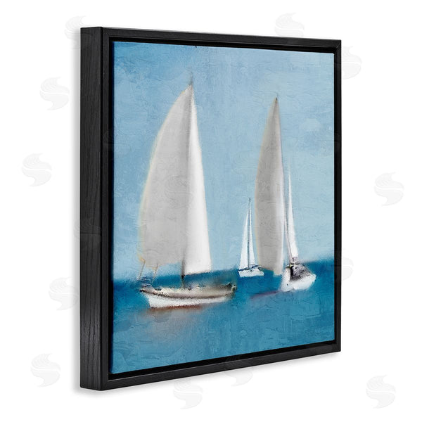 Stupell Industries Kim Allen | Sailboats Drifting Nautical Ocean Scene Wall Art