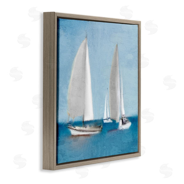 Stupell Industries Kim Allen | Sailboats Drifting Nautical Ocean Scene Wall Art