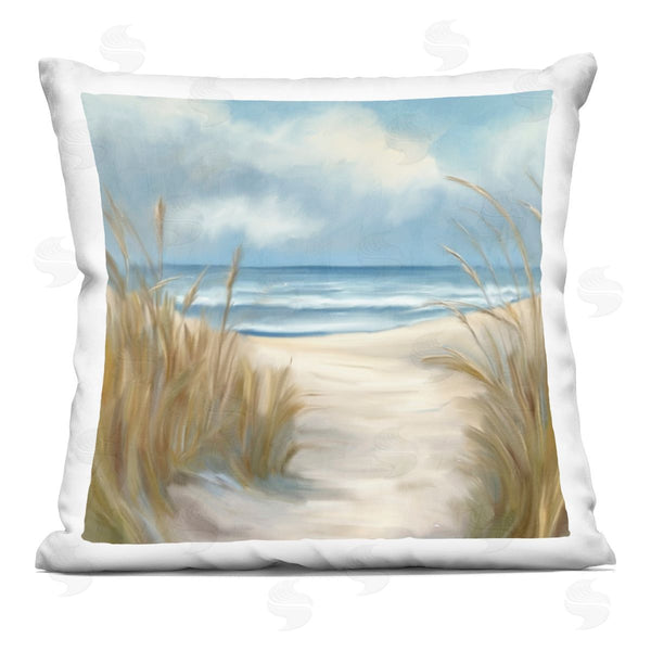 stupell industries Kim Allen | Sea Grass Beach Coast Printed Throw Pillow