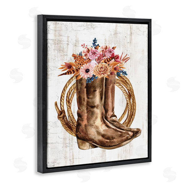 Stupell Industries Kim Allen | Shabby Chic Floral Boots Wall Art