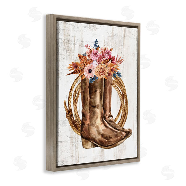 Stupell Industries Kim Allen | Shabby Chic Floral Boots Wall Art