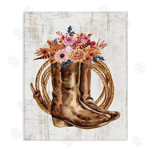 stupell industries Kim Allen | Shabby Chic Floral Boots Wall Art