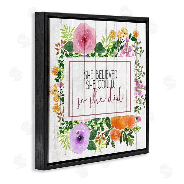 Stupell Industries Kim Allen | She Believed Flower Wreath