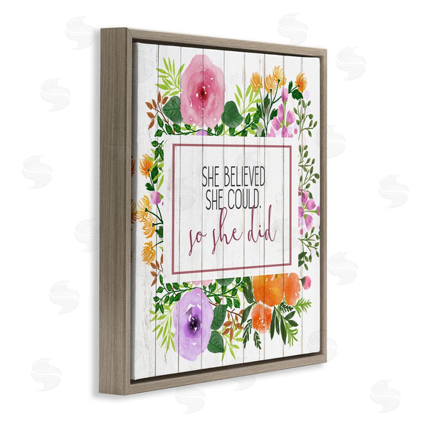 Stupell Industries Kim Allen | She Believed Flower Wreath