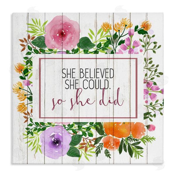 stupell industries Kim Allen | She Believed Flower Wreath