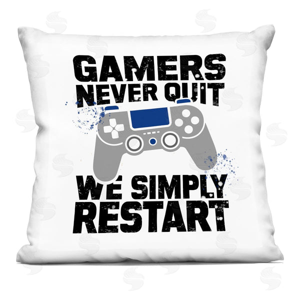 stupell industries Kim Allen | Simply Restart Gamer Motivation Printed Throw Pillow