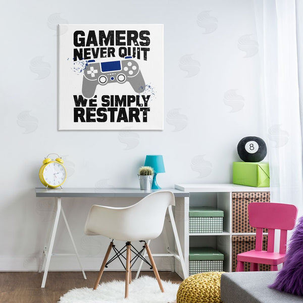 Stupell Industries Kim Allen | Simply Restart Gamer Motivation Wall Art