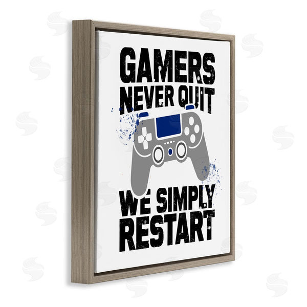 Stupell Industries Kim Allen | Simply Restart Gamer Motivation Wall Art