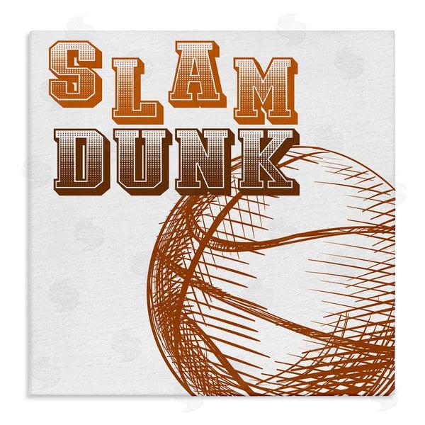 stupell industries Kim Allen | Slam Dunk Basketball Sports Ball Orange Varsity Typography Wall Art
