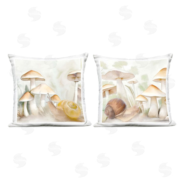 Stupell Industries Kim Allen | Snail Crawl By Mushrooms Printed Throw Pillow Set