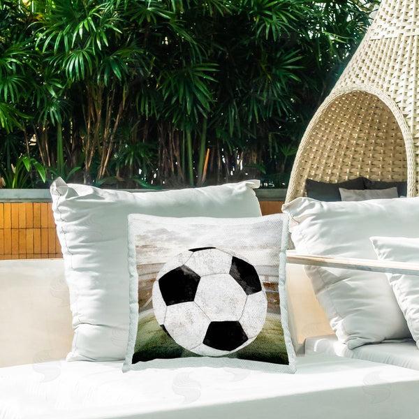 Stupell Industries Kim Allen | Soccer Ball On Field Printed Throw Pillow