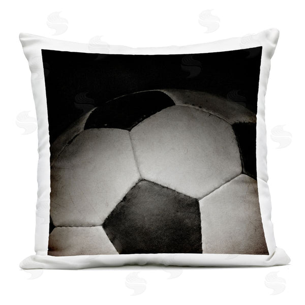 Stupell Industries Kim Allen | Soccer Closeup On Black Printed Throw Pillow