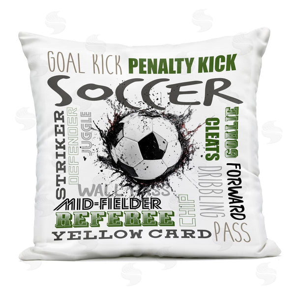 Stupell Industries Kim Allen | Soccer Kick Game Phrases Printed Throw Pillow