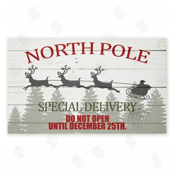 stupell industries Kim Allen | Special Delivery Holiday Sleigh Non-Woven Door Mat