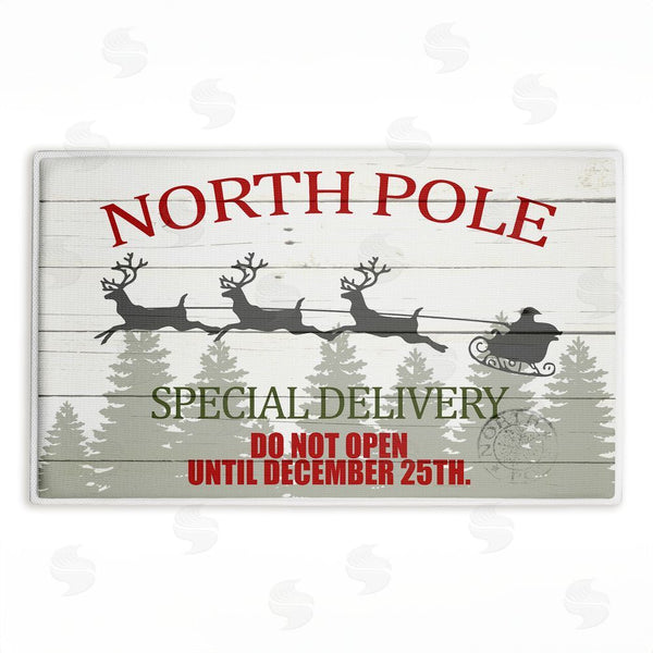 stupell industries Kim Allen | Special Delivery Holiday Sleigh Plush Bath Mat