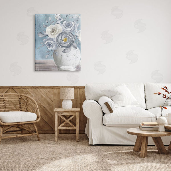 Stupell Industries Kim Allen | Speckled Flower Arrangement Vase Varied Full Blooms Wall Art