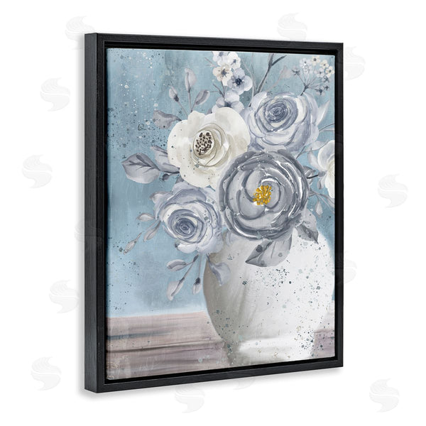Stupell Industries Kim Allen | Speckled Flower Arrangement Vase Varied Full Blooms Wall Art