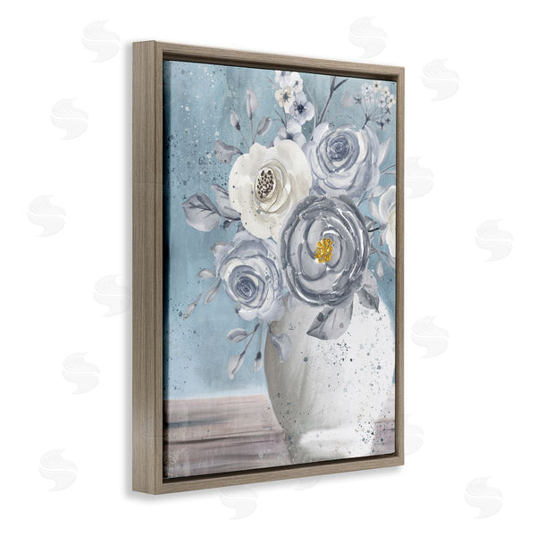 Stupell Industries Kim Allen | Speckled Flower Arrangement Vase Varied Full Blooms Wall Art