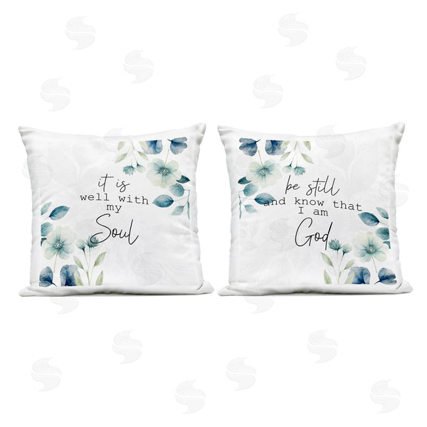 Stupell Industries Kim Allen | Spiritual Proverbs With Flowers Printed Throw Pillow Set