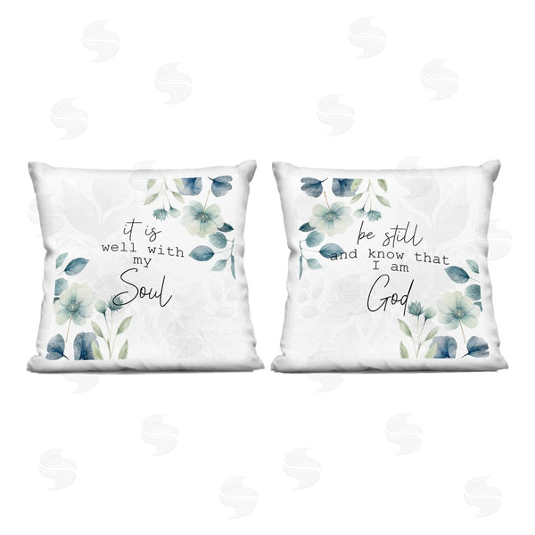 stupell industries Kim Allen | Spiritual Proverbs with Flowers Printed Throw Pillow Set