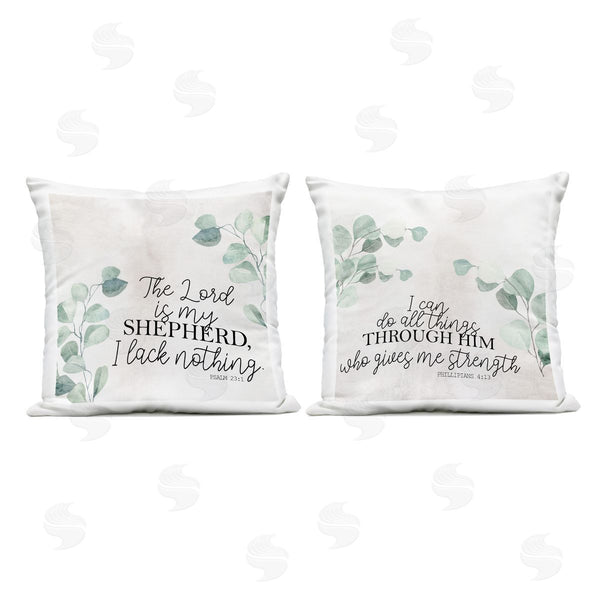 Stupell Industries Kim Allen | Spiritual Scriptures With Eucalyptus Printed Throw Pillow Set