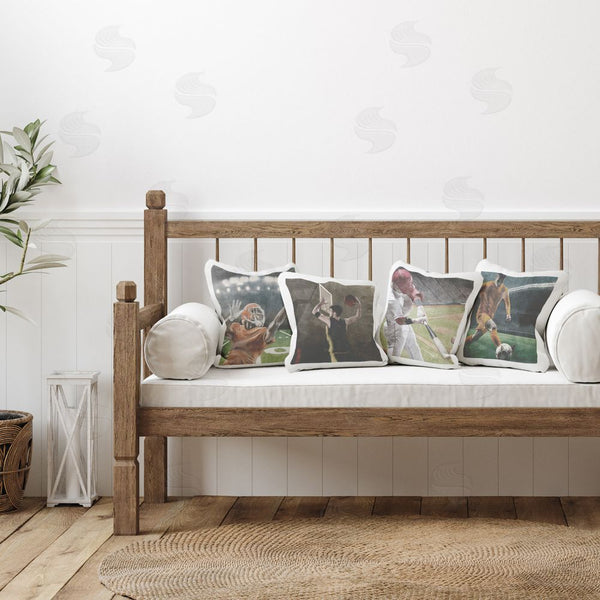 Stupell Industries Kim Allen | Sports Balls In Action Printed Throw Pillow Set