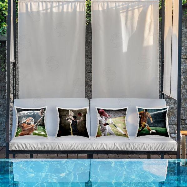 Stupell Industries Kim Allen | Sports Balls In Action Printed Throw Pillow Set