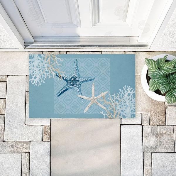 Stupell Industries Kim Allen | Starfish Tours Nautical Pattern Non-Woven Door Mat