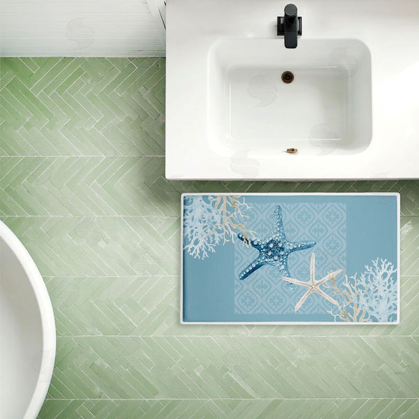 Stupell Industries Kim Allen | Starfish Tours Nautical Pattern Plush Bath Mat