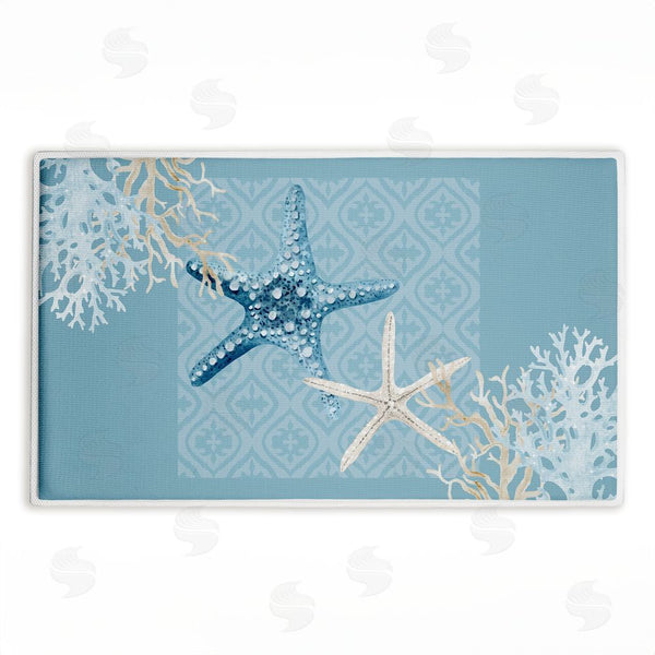 stupell industries Kim Allen | Starfish Tours Nautical Pattern Plush Bath Mat