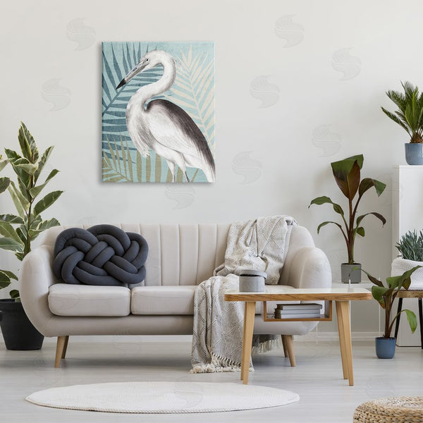 Stupell Industries Kim Allen | Stork Bird Island Palm Leaves Wall Art