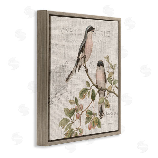 Stupell Industries Kim Allen | Summer Birds Tree Branch Antique European Postal Pattern Wall Art