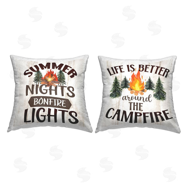 Stupell Industries Kim Allen | Summer Camping Phrases Printed Throw Pillow Set