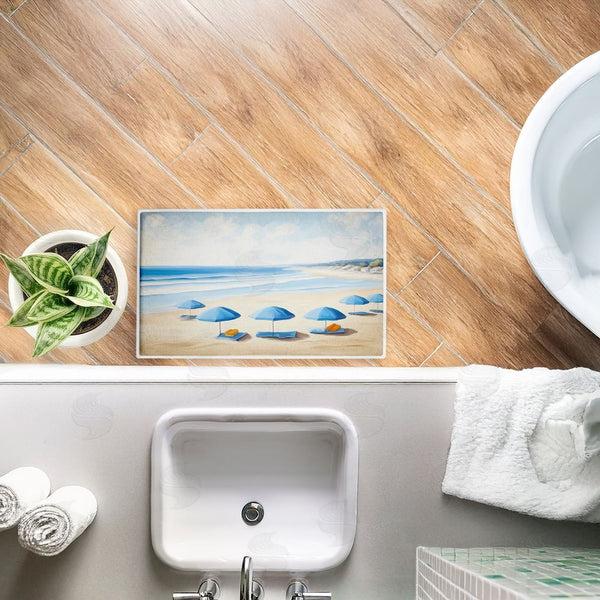 Stupell Industries Kim Allen | Summer Umbrella Beach Day Plush Bath Mat