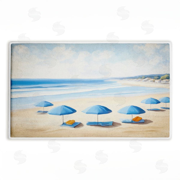 stupell industries Kim Allen | Summer Umbrella Beach Day Plush Bath Mat