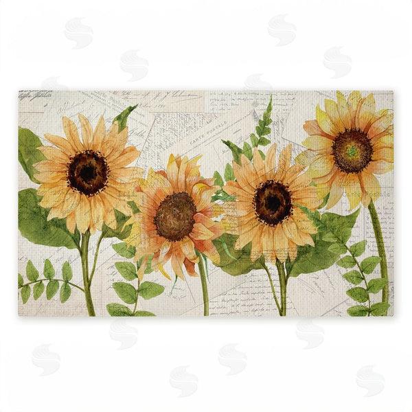 stupell industries Kim Allen | Sunflowers & Vintage Letter Mail Non-Woven Door Mat