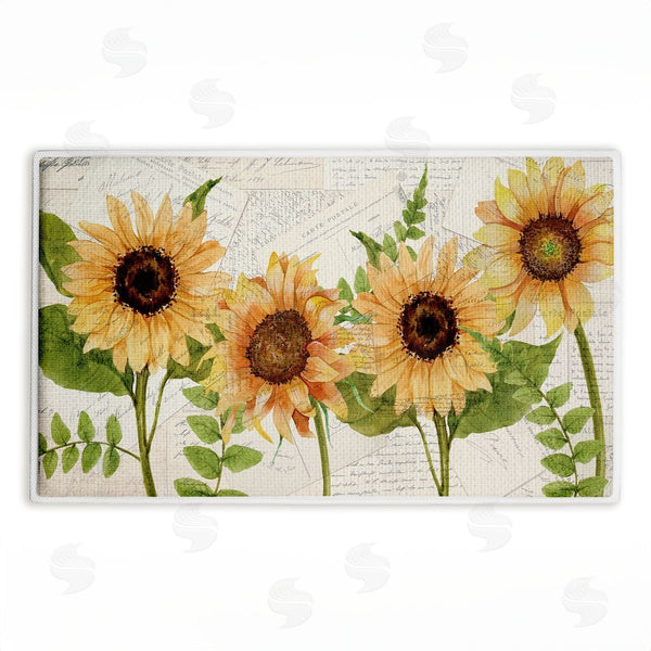 stupell industries Kim Allen | Sunflowers & Vintage Letter Mail Plush Bath Mat
