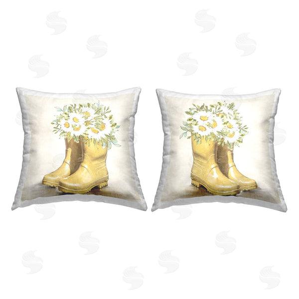 stupell industries Kim Allen | Sunny Garden Bouquet Printed Throw Pillow Set