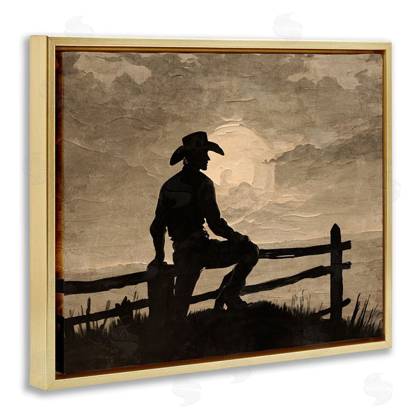 Stupell Industries Kim Allen | Sunset Cowboy Fence Silhouette