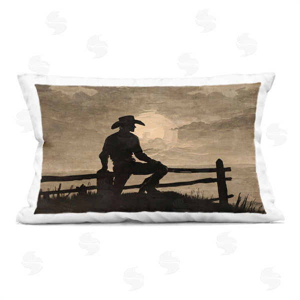 stupell industries Kim Allen | Sunset Cowboy Fence Silhouette Printed Throw Pillow