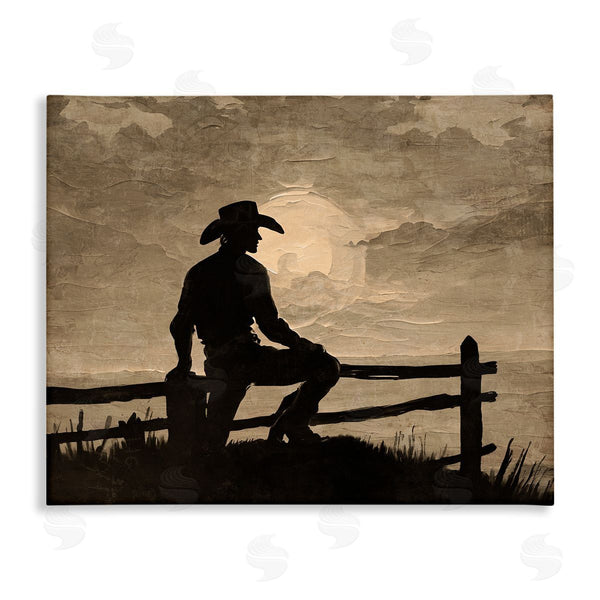 stupell industries Kim Allen | Sunset Cowboy Fence Silhouette
