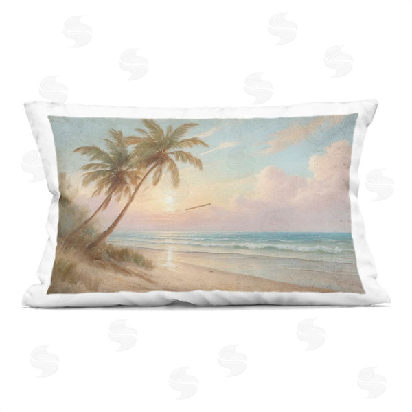 stupell industries Kim Allen | Sunset View Beach Palms Printed Throw Pillow